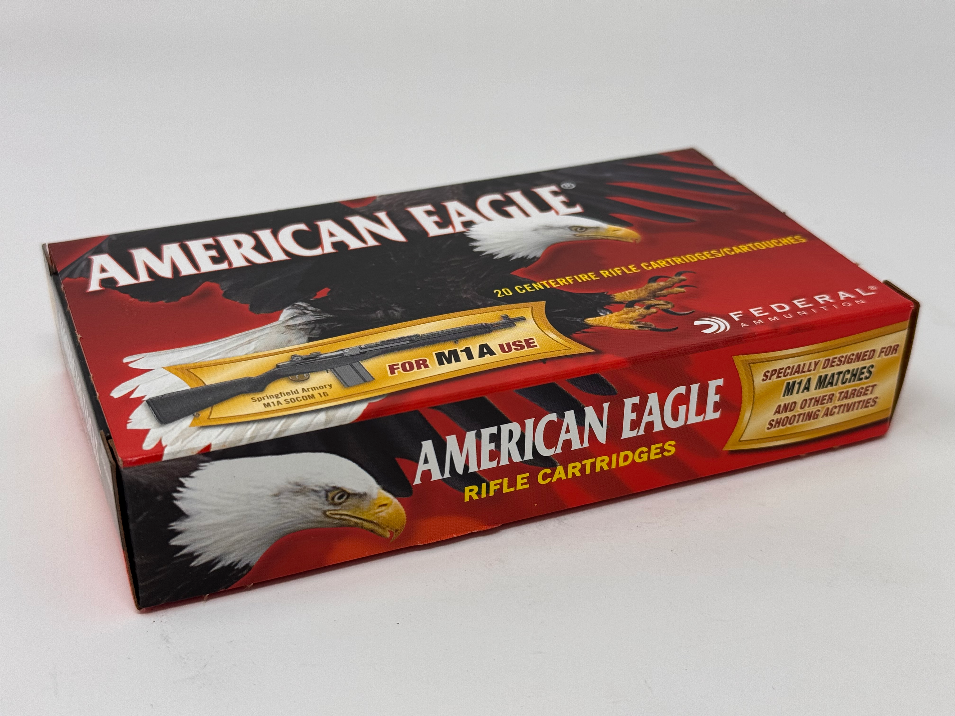 Federal American Eagle 7.62x51mm NATO .308 Caliber, 168 Grain, Jacketed Hollow Point